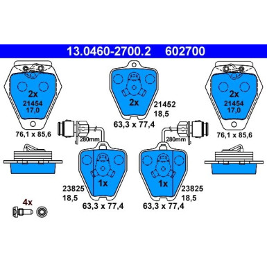 13.0460-2700.2 Bremsbelagsatz, Scheibenbremse