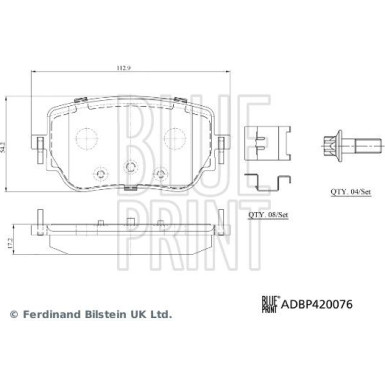 Blue Print | Bremsbelagsatz, Scheibenbremse | ADBP420076