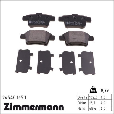 Zimmermann Bremsbelagsatz, Scheibenbremse 24540.165.1
