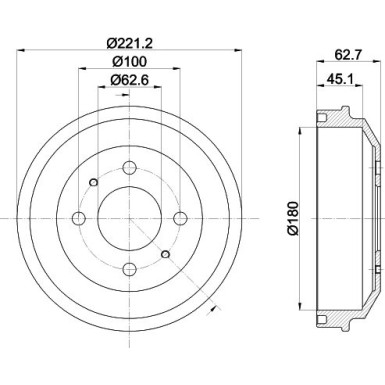 Hella | Bremstrommel | 8DT 355 302-681