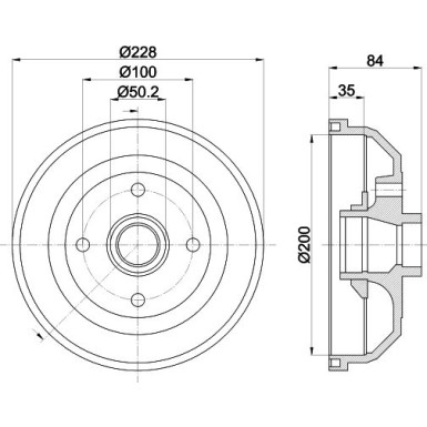 Hella | Bremstrommel | 8DT 355 301-551