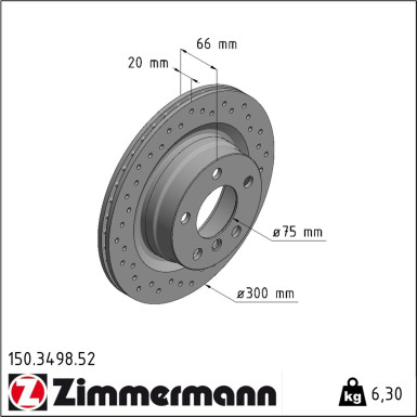 Zimmermann Bremsscheibe SPORT Z 150.3498.52
