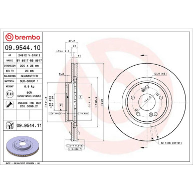 Brembo | Bremsscheibe | 09.9544.11