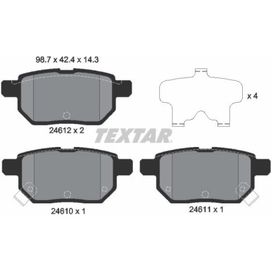 2461001 Bremsbelagsatz, Scheibenbremse
