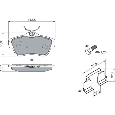 0 986 494 192 Bremsbelagsatz, Scheibenbremse