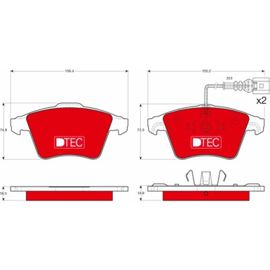 TRW Bremsbelagsatz, Scheibenbremse DTEC COTEC GDB1651DTE
