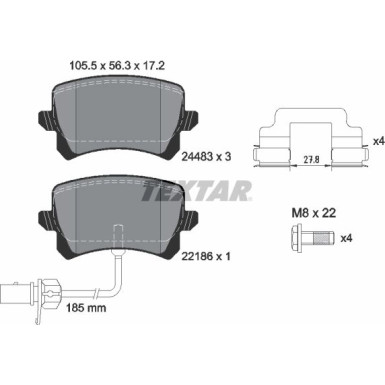 Textar Bremsbelagsatz, Scheibenbremse Q+ 2448307