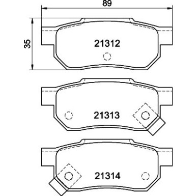 Hella | Bremsbelagsatz, Scheibenbremse | 8DB 355 005-731