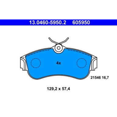 ATE | Bremsbelagsatz, Scheibenbremse | 13.0460-5950.2