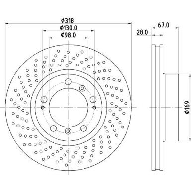 8DD 355 127-511 Bremsscheibe PRO High Carbon