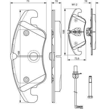 BOSCH Bremsbelagsatz, Scheibenbremse 0 986 494 201