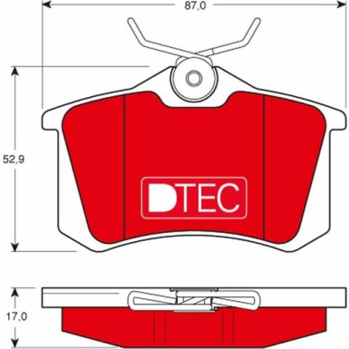 TRW GDB1330DTE Bremsbeläge DTEC COTEC nicht für Verschleißwarnanzeiger vorbereitet, mit Zubehör