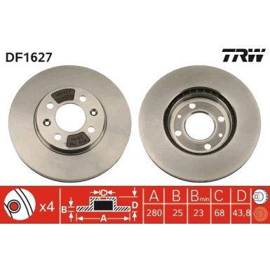 TRW | Bremsscheibe | DF1627