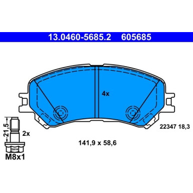 13.0460-5685.2 Bremsbelagsatz, Scheibenbremse