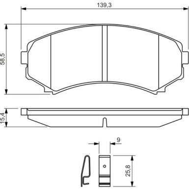 BOSCH Bremsbelagsatz, Scheibenbremse 0 986 424 709