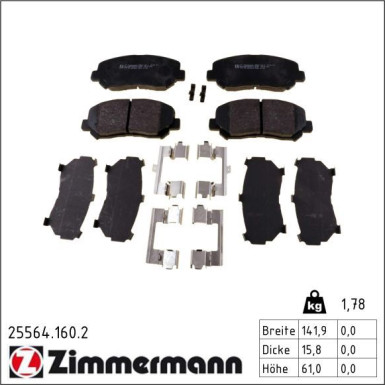 Zimmermann Bremsbelagsatz, Scheibenbremse 25564.160.2
