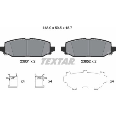 Textar | Bremsbelagsatz, Scheibenbremse | 2383101