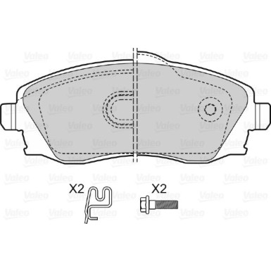 Valeo | Bremsbelagsatz, Scheibenbremse | 598456 Valeo | Bremsbelagsatz, Scheibenbremse | 598456