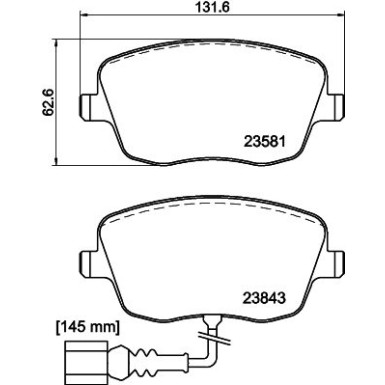 Hella | Bremsbelagsatz, Scheibenbremse | 8DB 355 018-811