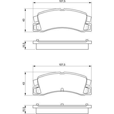 BOSCH Bremsbelagsatz, Scheibenbremse 0 986 424 383 BOSCH Bremsbelagsatz, Scheibenbremse 0 986 424 383