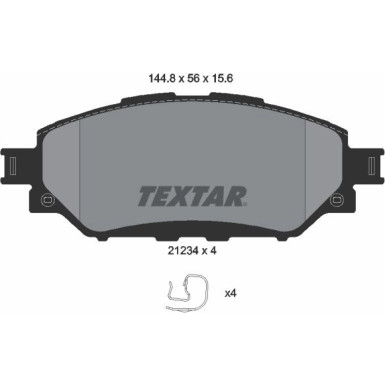 Textar | Bremsbelagsatz, Scheibenbremse | 2123401