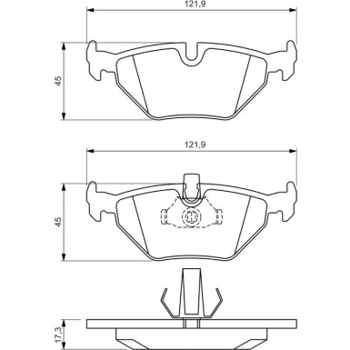 BOSCH Bremsbelagsatz, Scheibenbremse 0 986 494 009