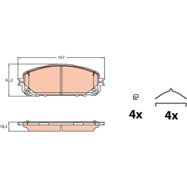 GDB2142 Bremsbelagsatz, Scheibenbremse
