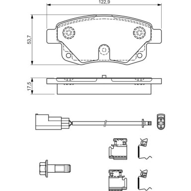 BOSCH Bremsbelagsatz, Scheibenbremse 0 986 494 614