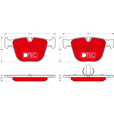 TRW Bremsbelagsatz, Scheibenbremse DTEC COTEC GDB1892DTE