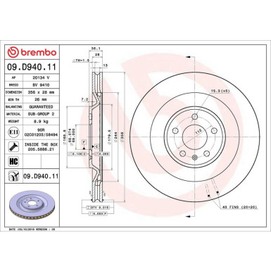 Brembo | Bremsscheibe | 09.D940.11