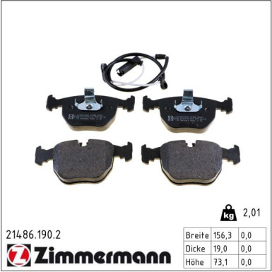 Zimmermann Bremsbelagsatz, Scheibenbremse 21486.190.2