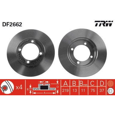 TRW | Bremsscheibe | DF2662