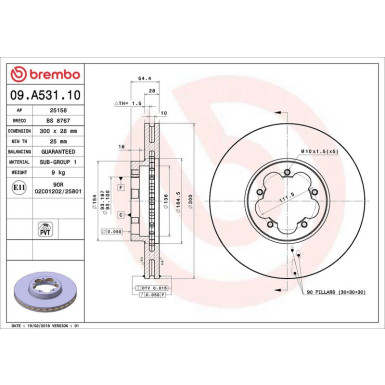 Brembo Bremsscheibe PRIME LINE 09.A531.10