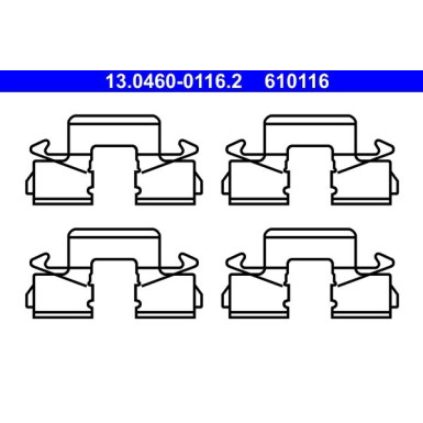 ATE | Zubehörsatz, Scheibenbremsbelag | 13.0460-0116.2