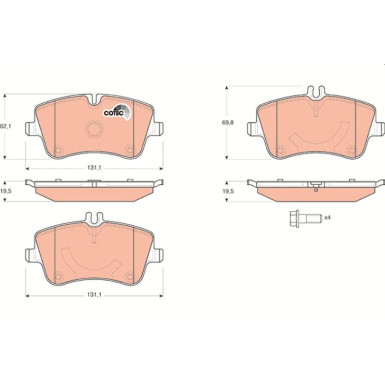 GDB1514 Bremsbelagsatz, Scheibenbremse COTEC