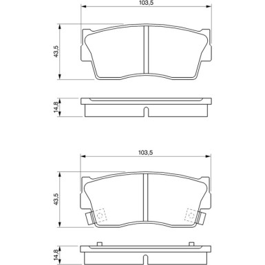 BOSCH Bremsbelagsatz, Scheibenbremse 0 986 461 750 BOSCH Bremsbelagsatz, Scheibenbremse 0 986 461 750