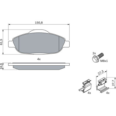 0 986 494 261 Bremsbelagsatz, Scheibenbremse
