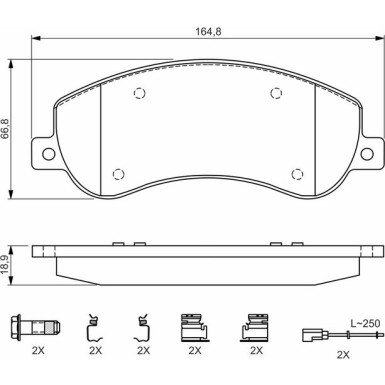 BOSCH Bremsbelagsatz, Scheibenbremse 0 986 494 624