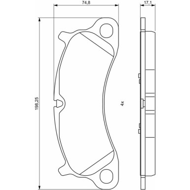BOSCH Bremsbelagsatz, Scheibenbremse 0 986 494 806