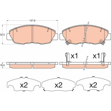 GDB3609 Bremsbelagsatz, Scheibenbremse