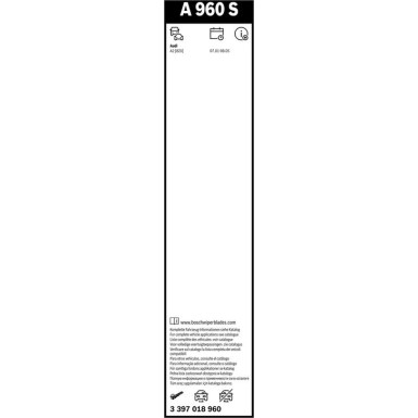 BOSCH A 960 S Scheibenwischer Aerotwin 3 397 018 960