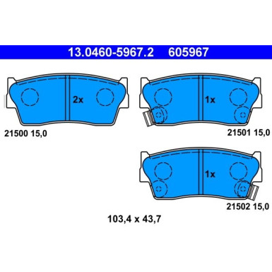 13.0460-5967.2 Bremsbelagsatz, Scheibenbremse