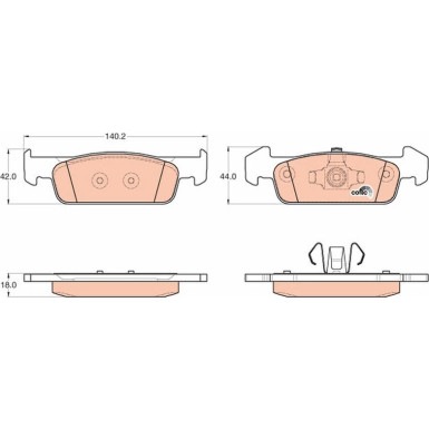GDB2018 Bremsbelagsatz, Scheibenbremse COTEC