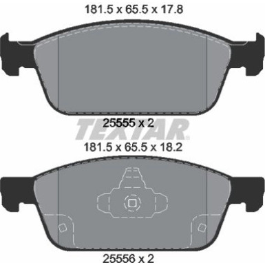 Textar | Bremsbelagsatz, Scheibenbremse | 2555501