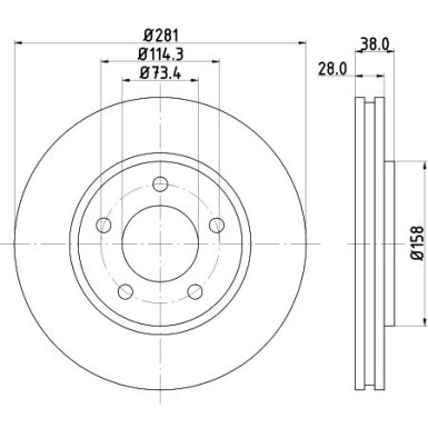 Hella | Bremsscheibe | 8DD 355 107-891