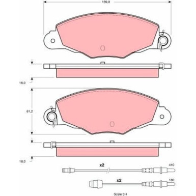 GDB1336 Bremsbelagsatz, Scheibenbremse