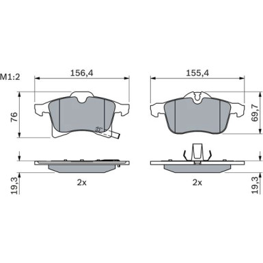 0 986 424 707 Bremsbelagsatz, Scheibenbremse