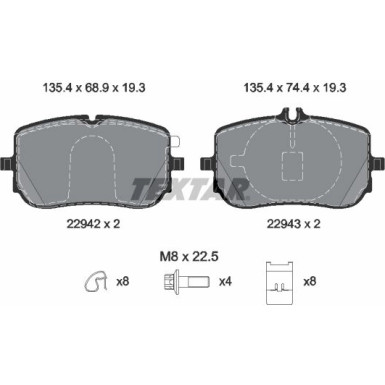 2294201 Bremsbelagsatz, Scheibenbremse