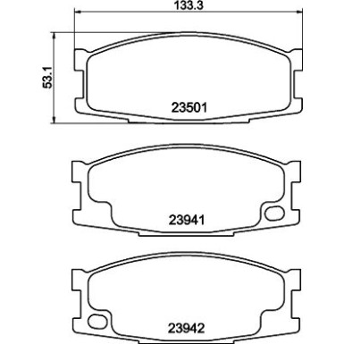Hella | Bremsbelagsatz, Scheibenbremse | 8DB 355 010-561