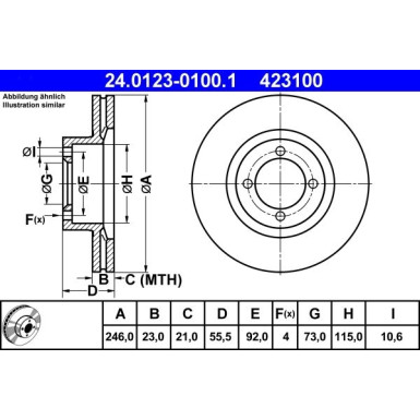 ATE | Bremsscheibe | 24.0123-0100.1